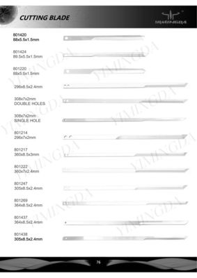Auto Cutter Blade Knife Part No 22217005 in Hard Metal Gt7250 Machine Size 255*8*1.96mm for Mechanical Process