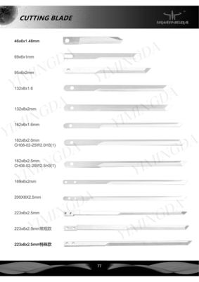 Auto Cutter Blade Knife Part No 22217005 in Hard Metal Gt7250 Machine Size 255*8*1.96mm for Mechanical Process